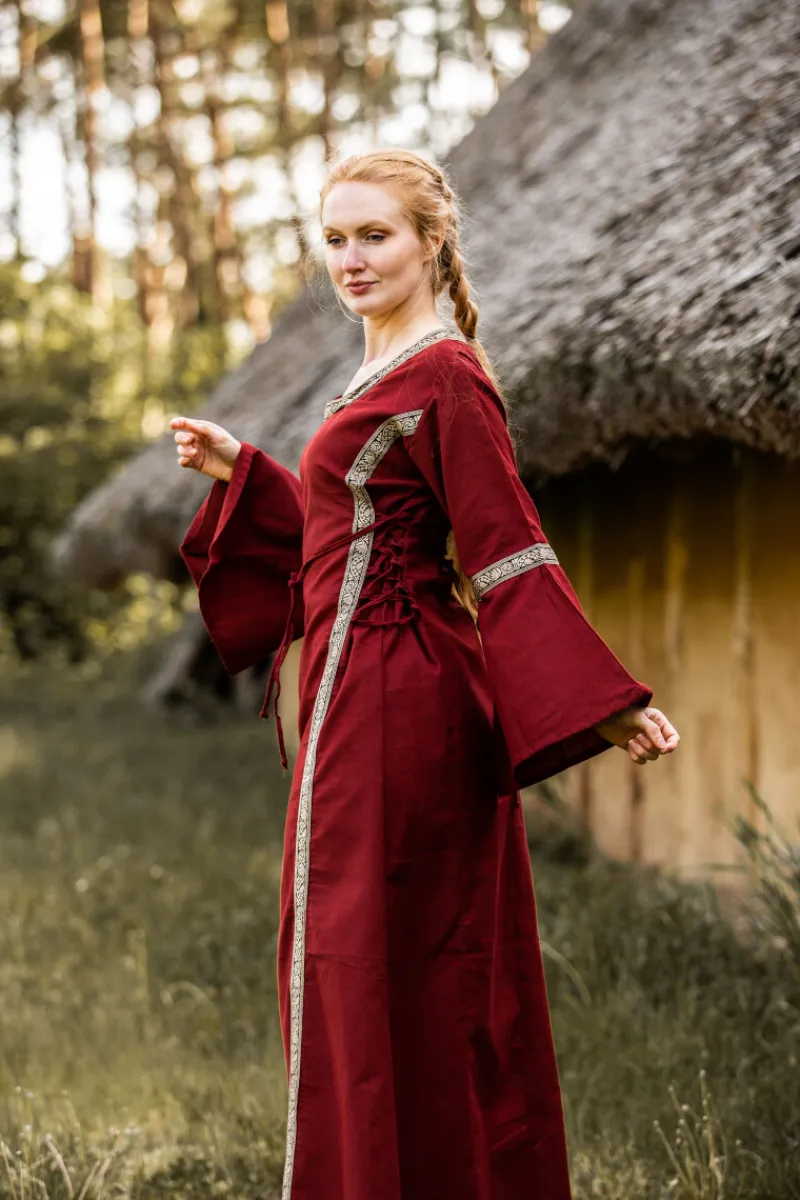 Store Leonardo Carbone Mittelalterkleid mit Bordüre "Sophie" Rot