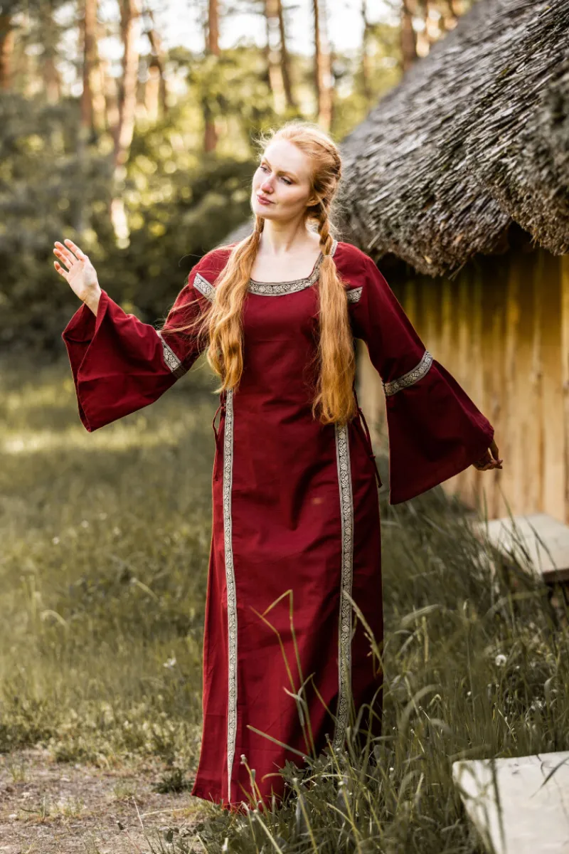 Store Leonardo Carbone Mittelalterkleid mit Bordüre "Sophie" Rot