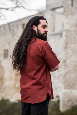 Shop Leonardo Carbone Mittelalter-Kurzarmhemd 