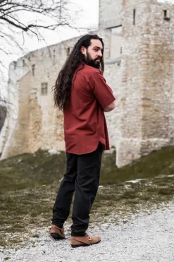 Shop Leonardo Carbone Mittelalter-Kurzarmhemd 