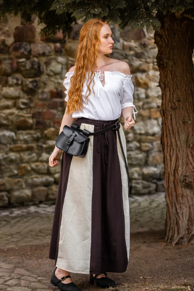 Hot Leonardo Carbone Mittelalterrock "Dana" Dunkelbraun/Natur