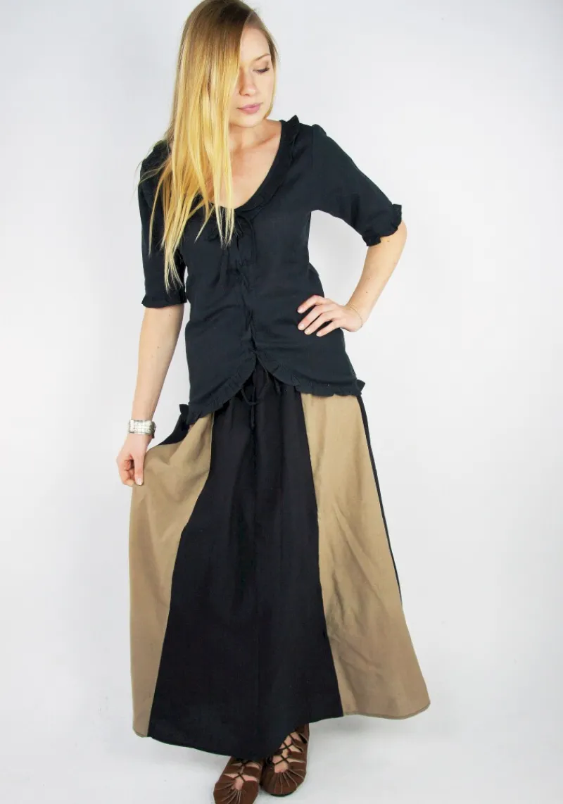 Flash Sale Leonardo Carbone Mittelalterrock "Dana" Hellbraun/Schwarz