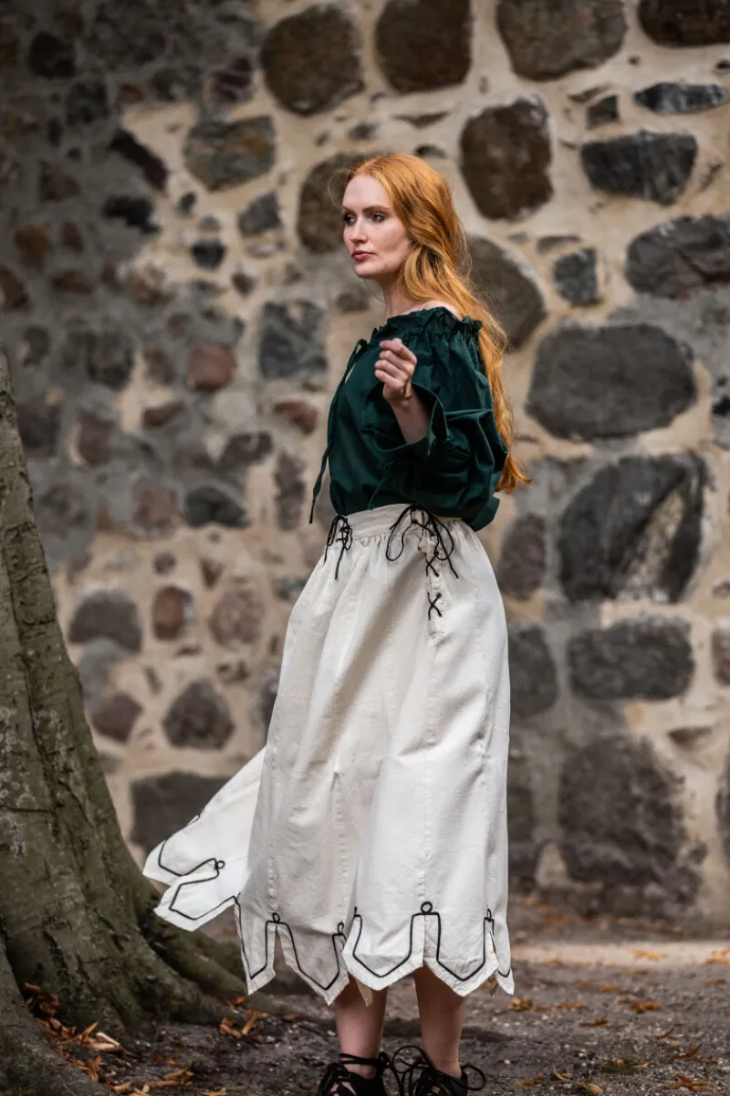 Fashion Leonardo Carbone Mittelalterrock mit Stickerei "Svenja" Natur