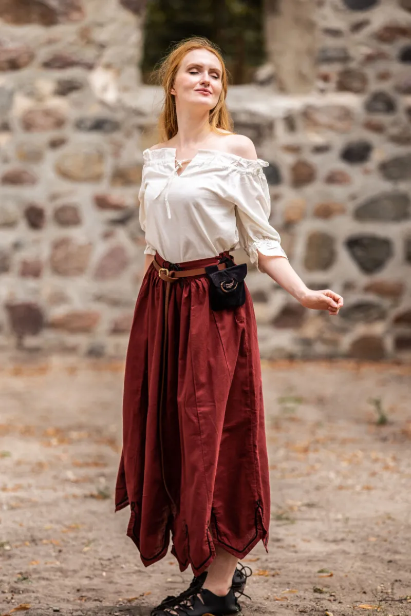 Store Leonardo Carbone Mittelalterrock mit Stickerei "Svenja" Rot