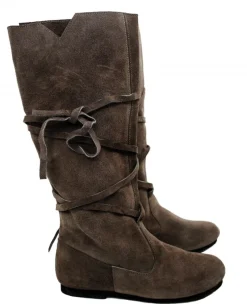 Store Leonardo Carbone Mittelalterstiefel aus Wildleder- Dunkelbraun