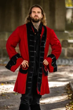 Best Leonardo Carbone Piraten Gehrock "Jack" Rot/Schwarz