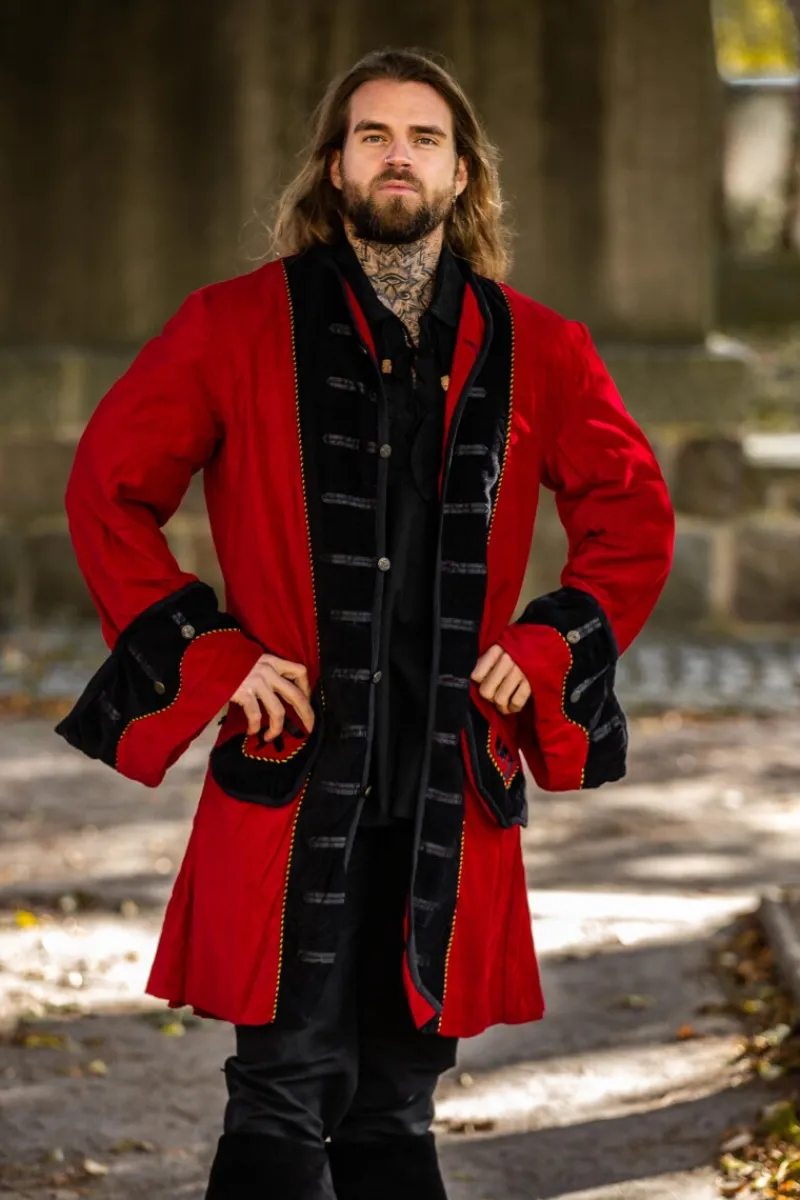 Best Leonardo Carbone Piraten Gehrock "Jack" Rot/Schwarz