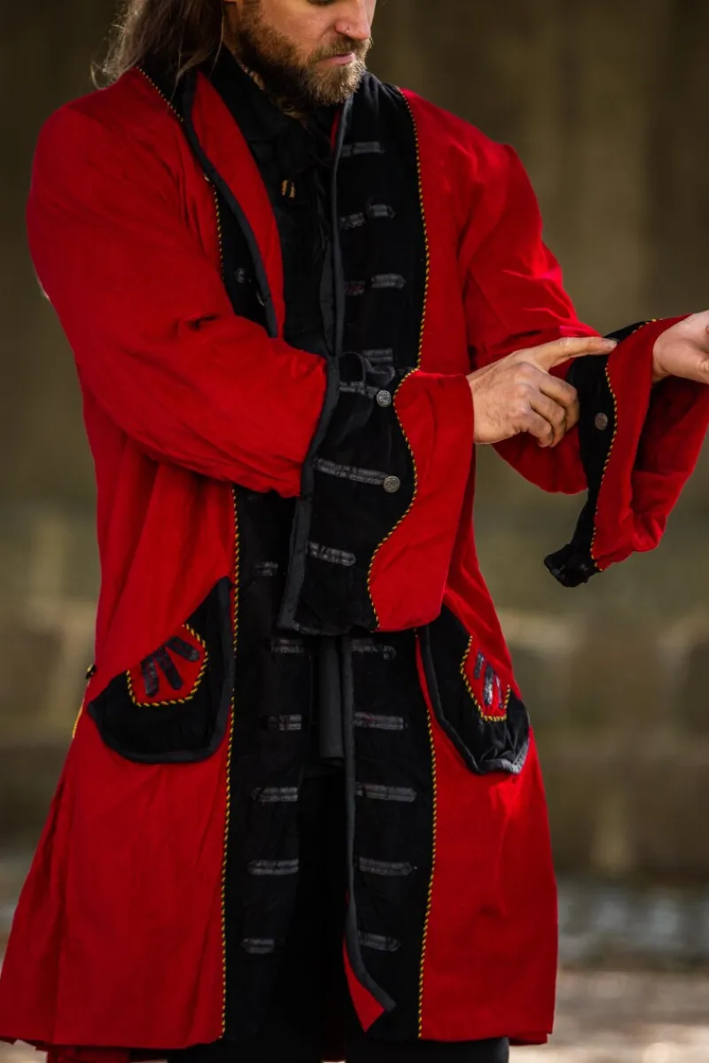 Best Leonardo Carbone Piraten Gehrock "Jack" Rot/Schwarz