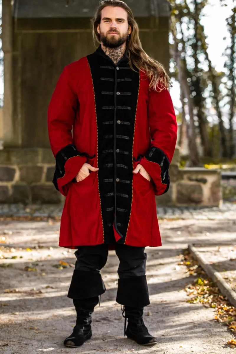 Best Leonardo Carbone Piraten Gehrock "Jack" Rot/Schwarz