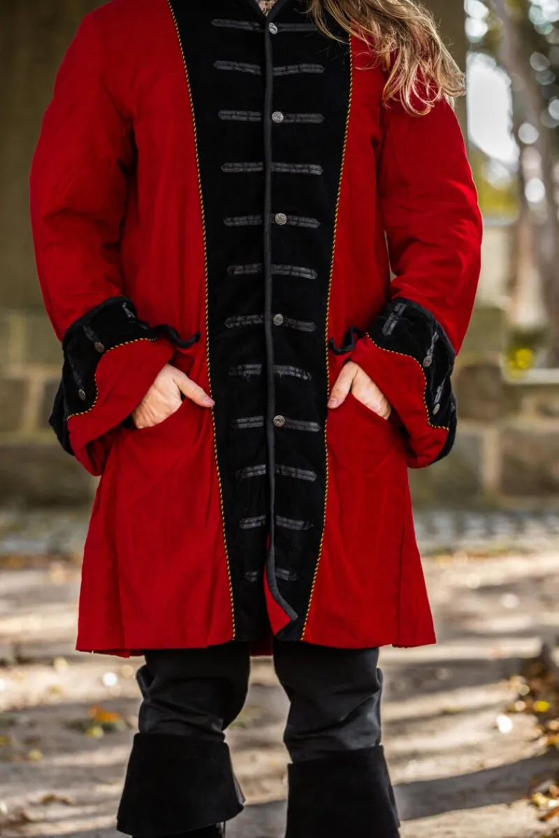 Best Leonardo Carbone Piraten Gehrock "Jack" Rot/Schwarz