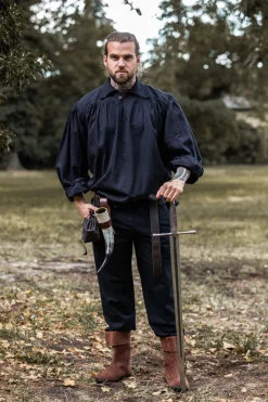 Store Leonardo Carbone Piratenhemd mit Kragen 