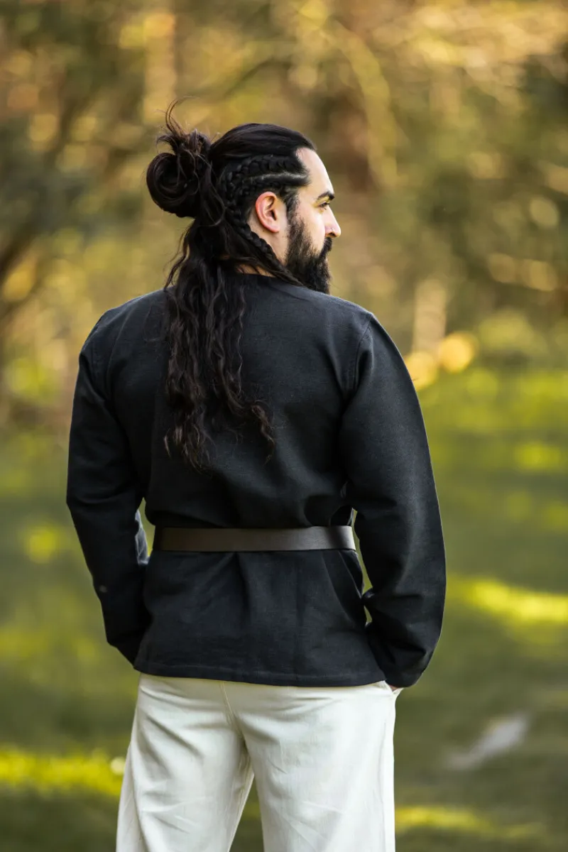 Clearance Leonardo Carbone Ringgürtel aus robustem Leder "Arion" Dunkelbraun