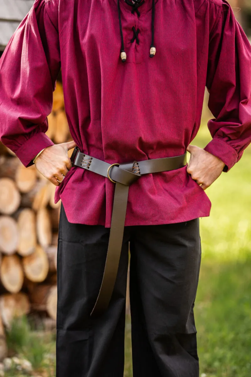 Fashion Leonardo Carbone Ringgürtel "Conrad" mit Lederriemen Braun