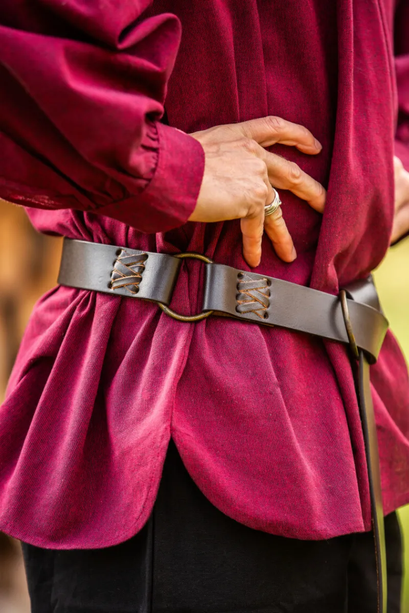 Fashion Leonardo Carbone Ringgürtel "Conrad" mit Lederriemen Braun
