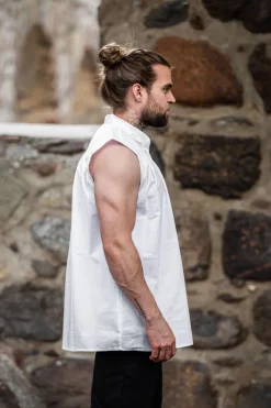 Flash Sale Leonardo Carbone Ärmelloses Stehkragen-Schnürhemd