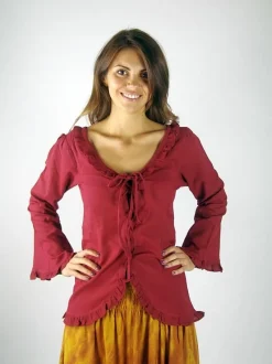 Shop Leonardo Carbone Rüschenbluse "Thea" Rot