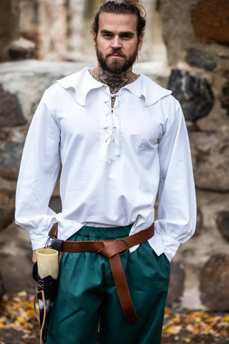 Cheap Leonardo Carbone Rundkragenhemd "Athos" Weiß