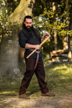 Shop Leonardo Carbone Rustikale Wollhose "Harald" Braun
