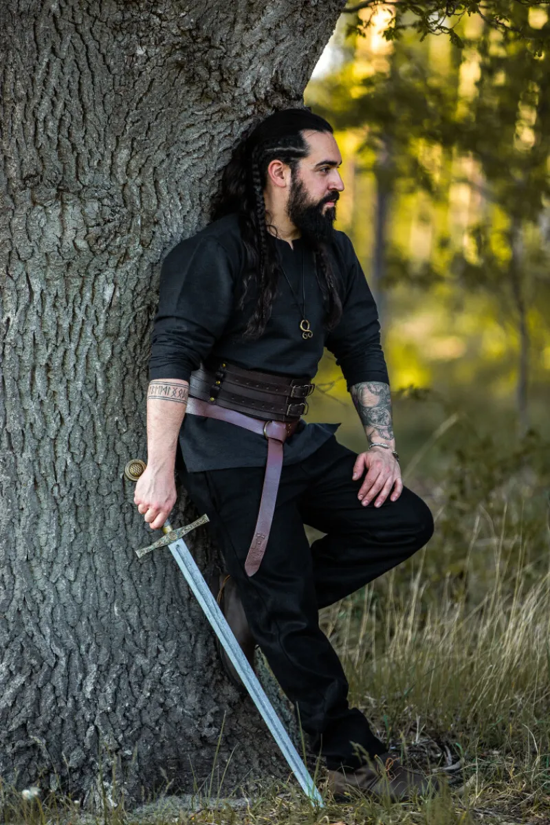 Outlet Leonardo Carbone Rustikale Wollhose "Harald" Schwarz