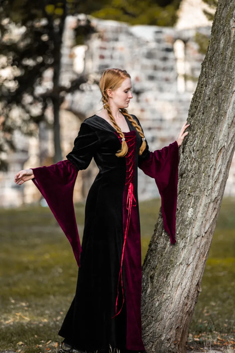 Fashion Leonardo Carbone Samtkleid "Circe" Schwarz/Rot