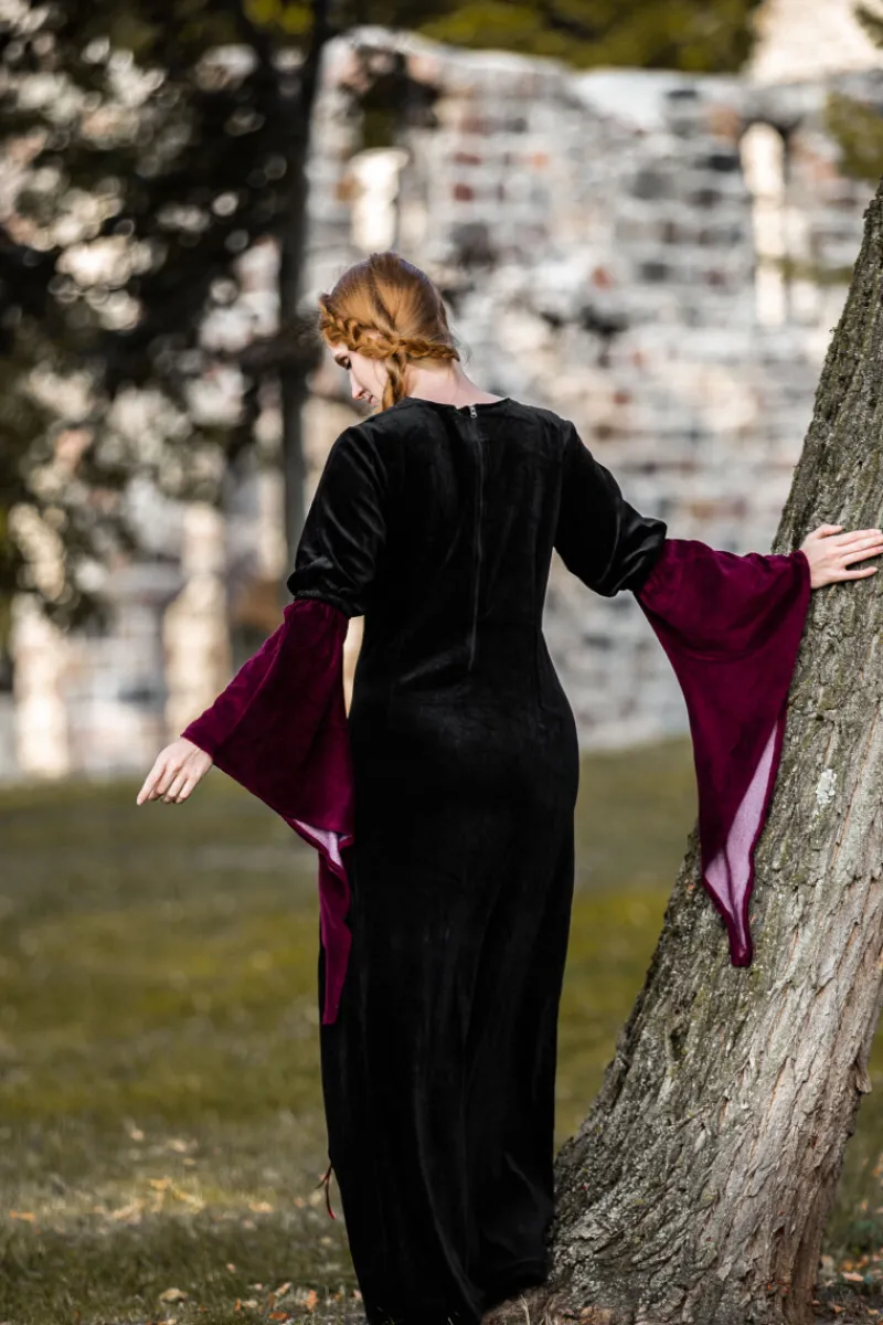 Fashion Leonardo Carbone Samtkleid "Circe" Schwarz/Rot