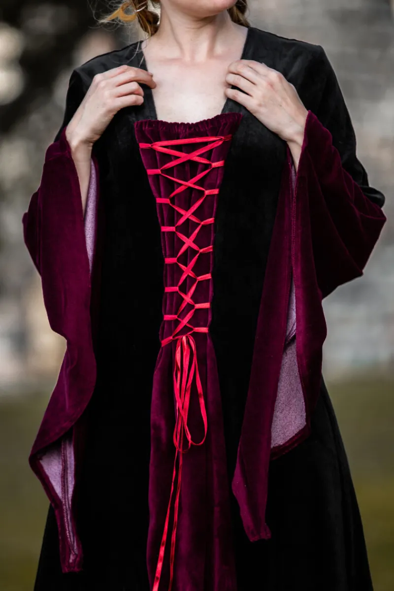 Fashion Leonardo Carbone Samtkleid "Circe" Schwarz/Rot