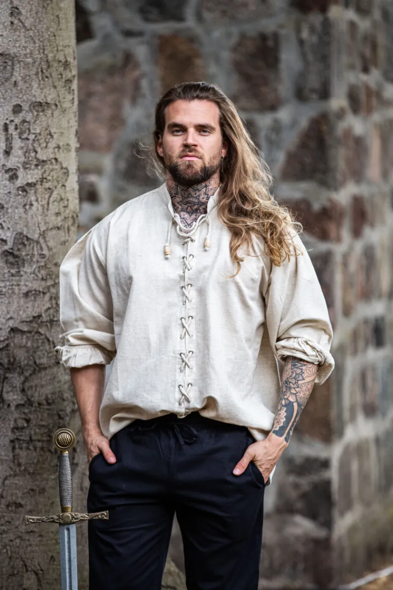 Flash Sale Leonardo Carbone Schnürhemd "Dagwin" Natur