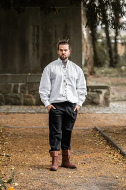 Shop Leonardo Carbone Schnürhemd "Dagwin" Weiß