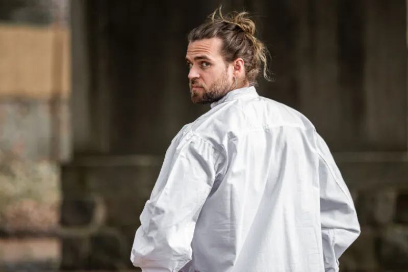 Shop Leonardo Carbone Schnürhemd "Dagwin" Weiß
