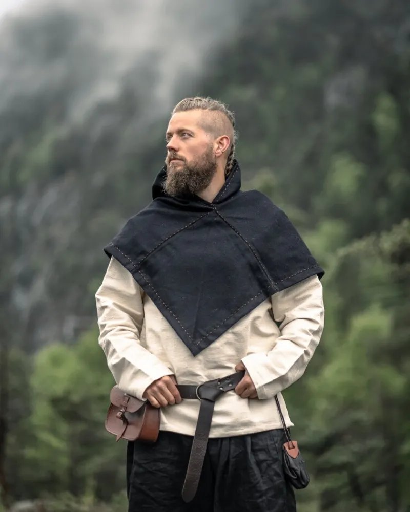 Online Leonardo Carbone Skjoldehamn Wikinger Gugel "Halfdan" Schwarz