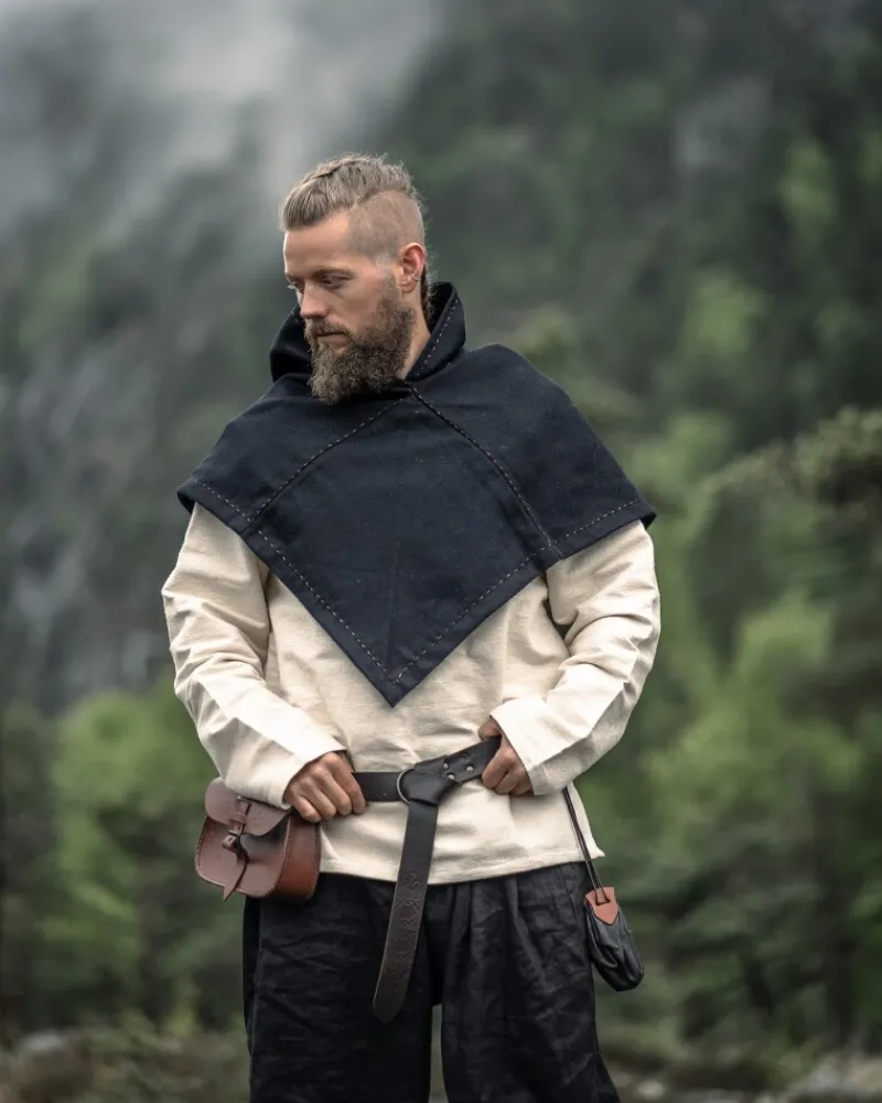 Online Leonardo Carbone Skjoldehamn Wikinger Gugel "Halfdan" Schwarz