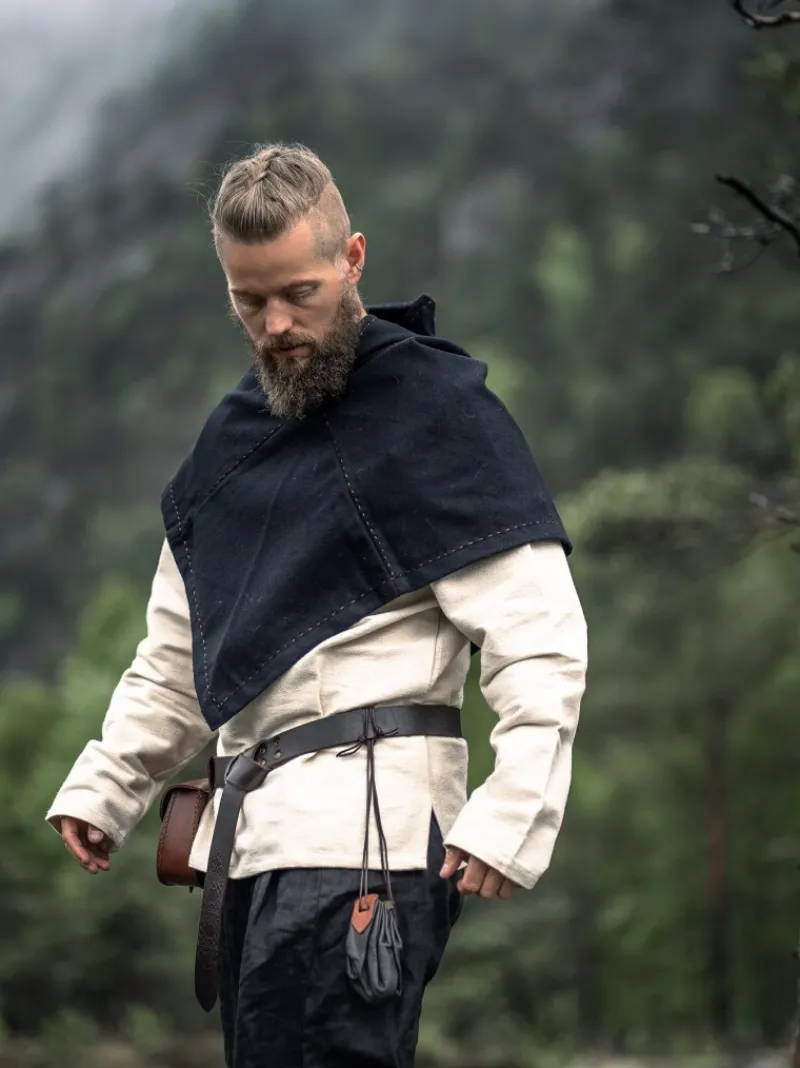 Online Leonardo Carbone Skjoldehamn Wikinger Gugel "Halfdan" Schwarz