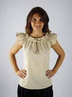 Best Sale Leonardo Carbone Sommerbluse mit Rüsche "Lotte" farben Hanf