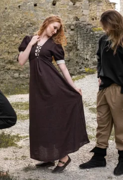 Discount Leonardo Carbone Sommerkleid "Denise" Braun/Natur