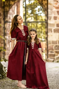 Online Leonardo Carbone Sommerkleidchen "Prinzessin Denise" Rot/Natur