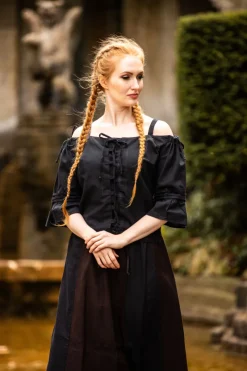 Hot Leonardo Carbone Trägerbluse "Prina" Schwarz