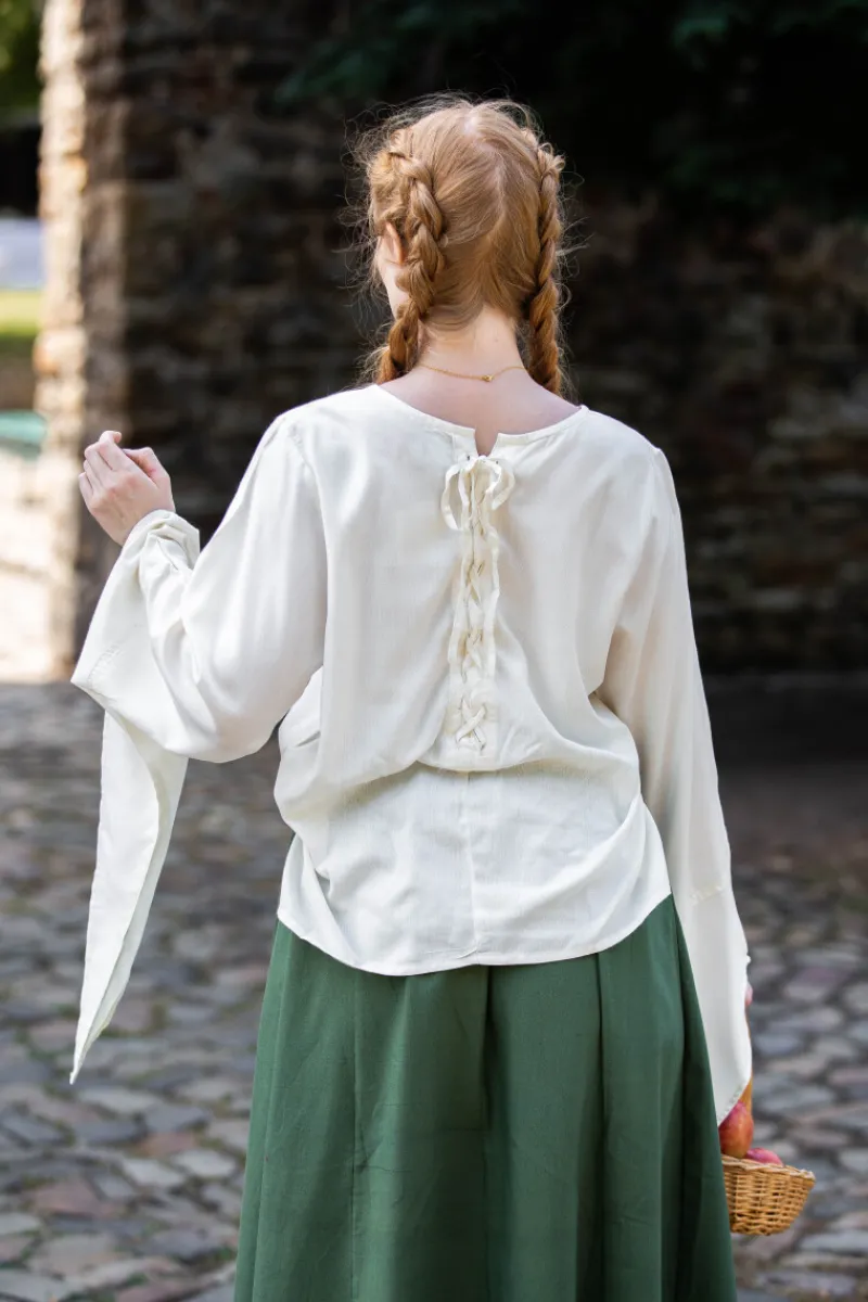 Shop Leonardo Carbone Trompetenärmel-Bluse "Irma" Natur
