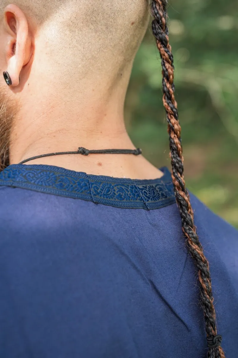 Outlet Leonardo Carbone Tunika mit Bordüre "Halvor" Blau