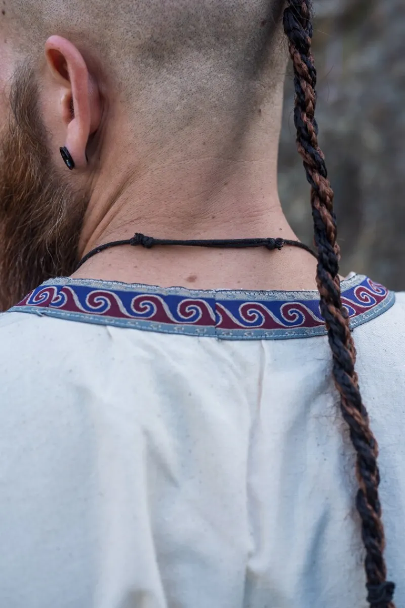 Store Leonardo Carbone Tunika mit Bordüre "Halvor" Natur