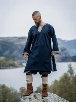 Hot Leonardo Carbone Tunika mit Bordüre "Halvor" Schwarz
