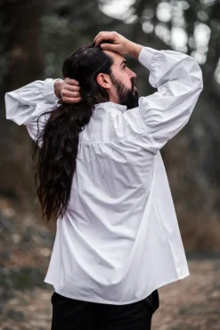 Hot Leonardo Carbone Typisches Mittelalter Stehkragen-Schnürhemd 