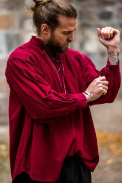 Flash Sale Leonardo Carbone Typisches Mittelalter Stehkragen-Schnürhemd 