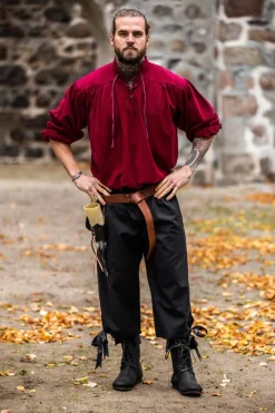 Flash Sale Leonardo Carbone Typisches Mittelalter Stehkragen-Schnürhemd 