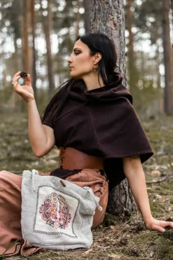 Outlet Leonardo Carbone Umhängetasche mit Wikinger Stickerei 