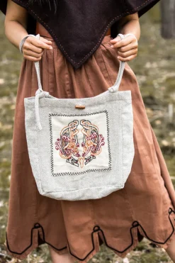Outlet Leonardo Carbone Umhängetasche mit Wikinger Stickerei 