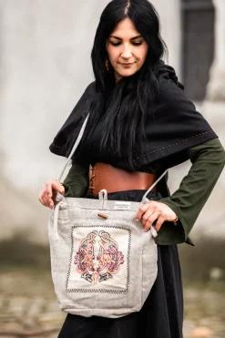 Outlet Leonardo Carbone Umhängetasche mit Wikinger Stickerei 