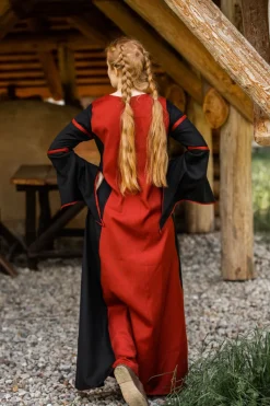 New Leonardo Carbone Viskosekleid mit Trompetenärmeln 