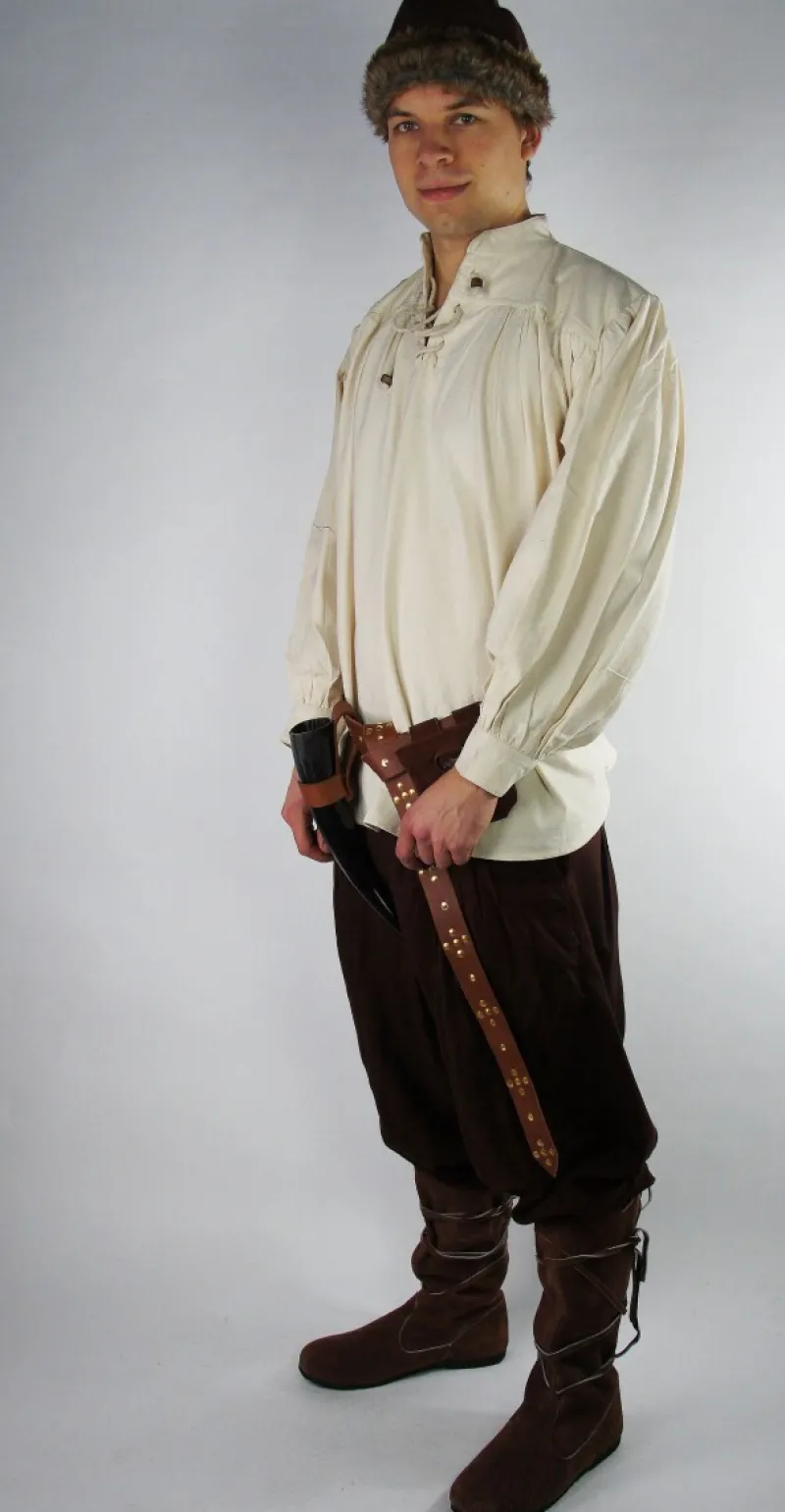 Store Leonardo Carbone Weite Mittelalter-Hose "Eckart" Braun