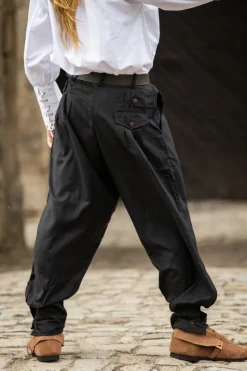 Shop Leonardo Carbone Weite Mittelalter-Hose "Eckart" Schwarz