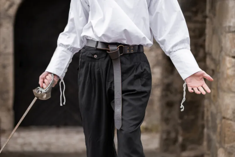 Shop Leonardo Carbone Weite Mittelalter-Hose "Eckart" Schwarz
